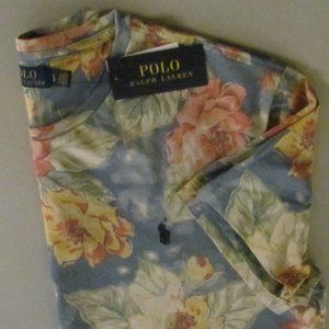 Polo Ralph Lauren Blue Floral sz Large TShirt  NWT